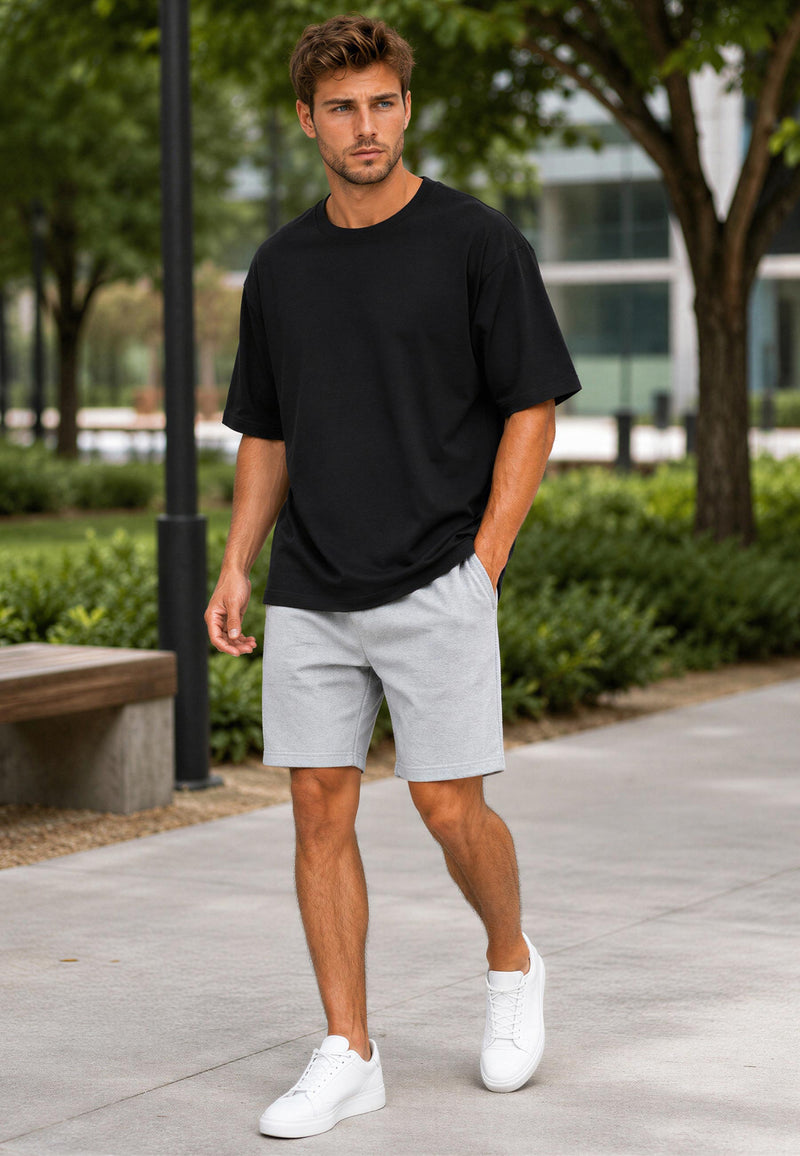 Herren Regular Fit T-Shirt Shoulder Drop 25RS071 - Black