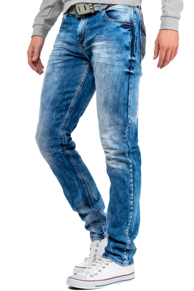 Herren Straight Fit Jeans Stonewashed CD319 - Blue