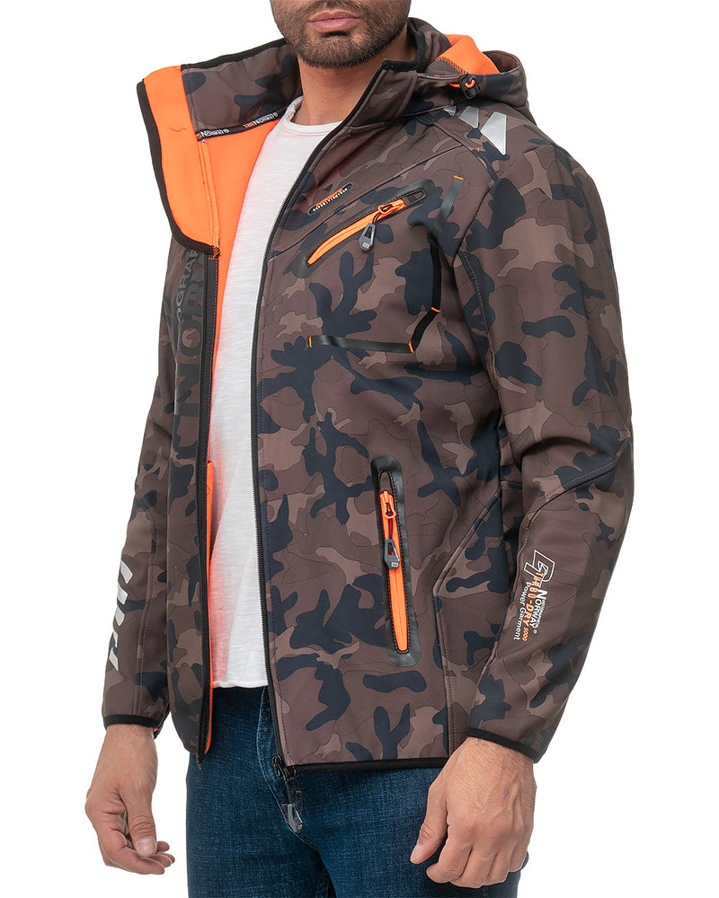 Herren Regular Fit Softshelljacke royaute men - Kaki-Orange
