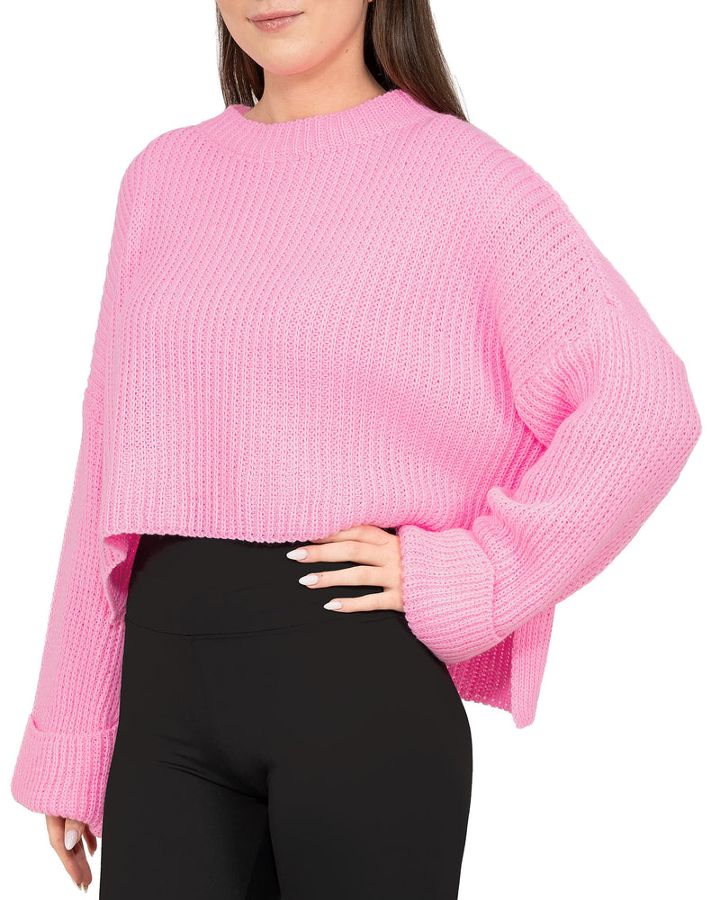 Damen Relaxed Fit Strickpullover 25RSW093 - Baby Rosa