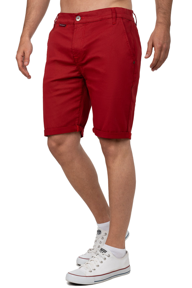 Herren Regular Fit Shorts Logo-Detail CK272 - Burgundy