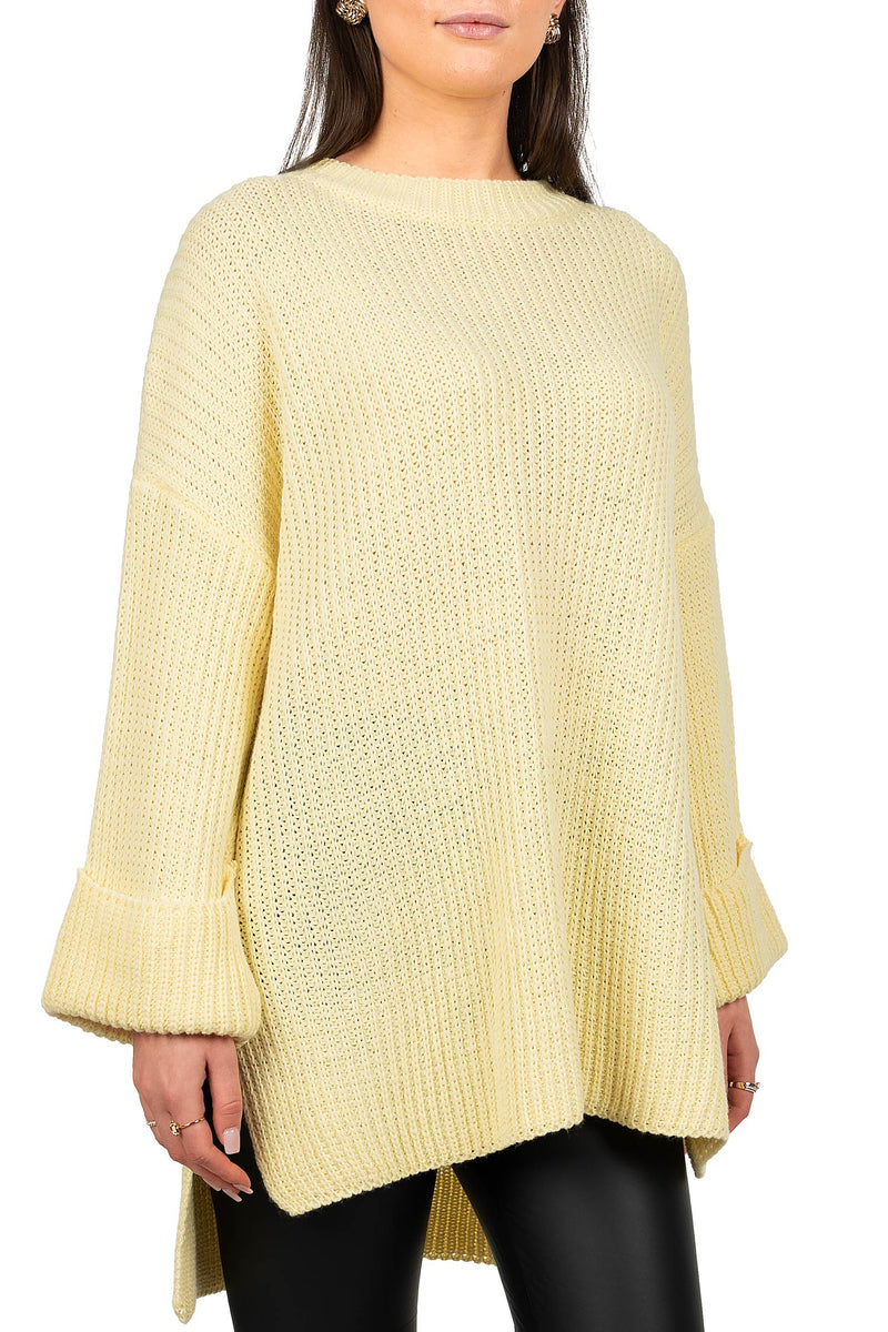 Damen Relaxed Fit Pullover 25RSW067 - Yellow