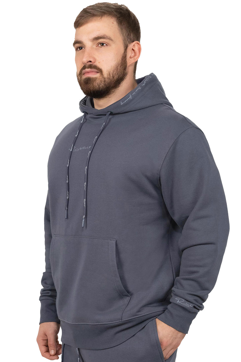 Herren Regular Fit Sport Hoodie Marken-Stick S-23RS034 - Anthracite
