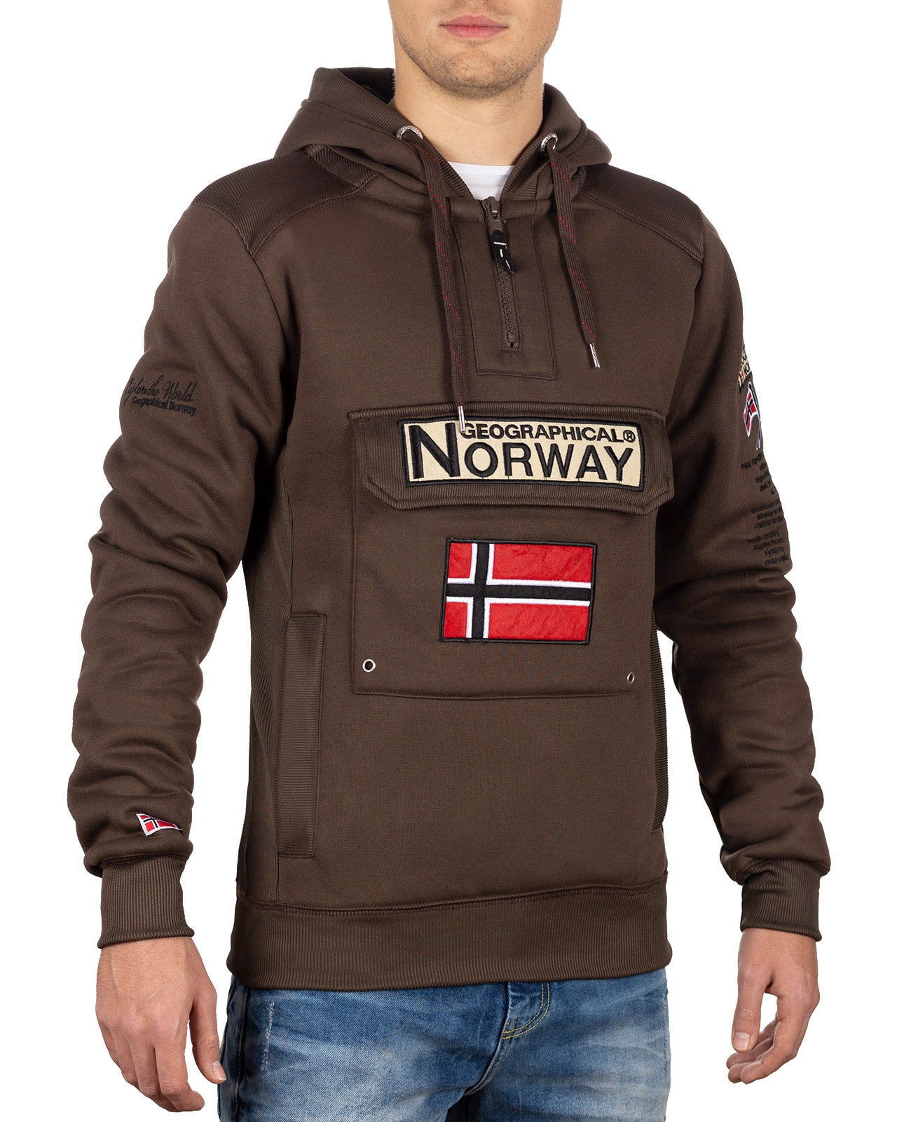 Herren Regular Fit Hoodie gymclass men - Brown