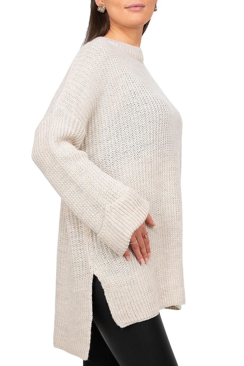 Damen Relaxed Fit Pullover 25RSW067 - Beige