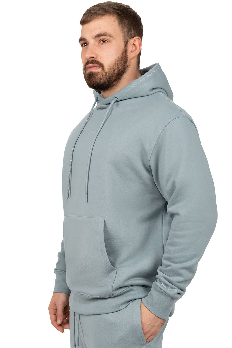 Herren Regular Fit Sport Hoodie Marken-Stick S-23RS034 - Grey