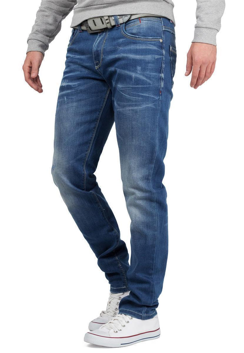 Herren Regular Fit Jeans Stonewashed CD386 - Blue