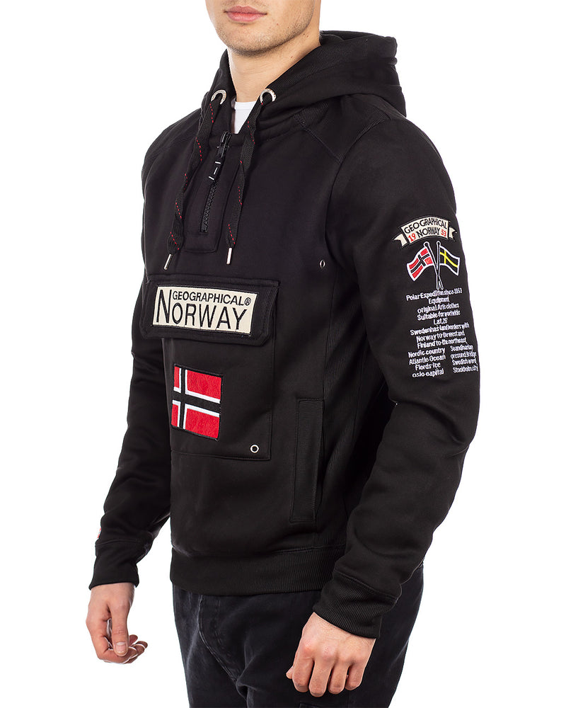 Herren Regular Fit Hoodie gymclass men - Black