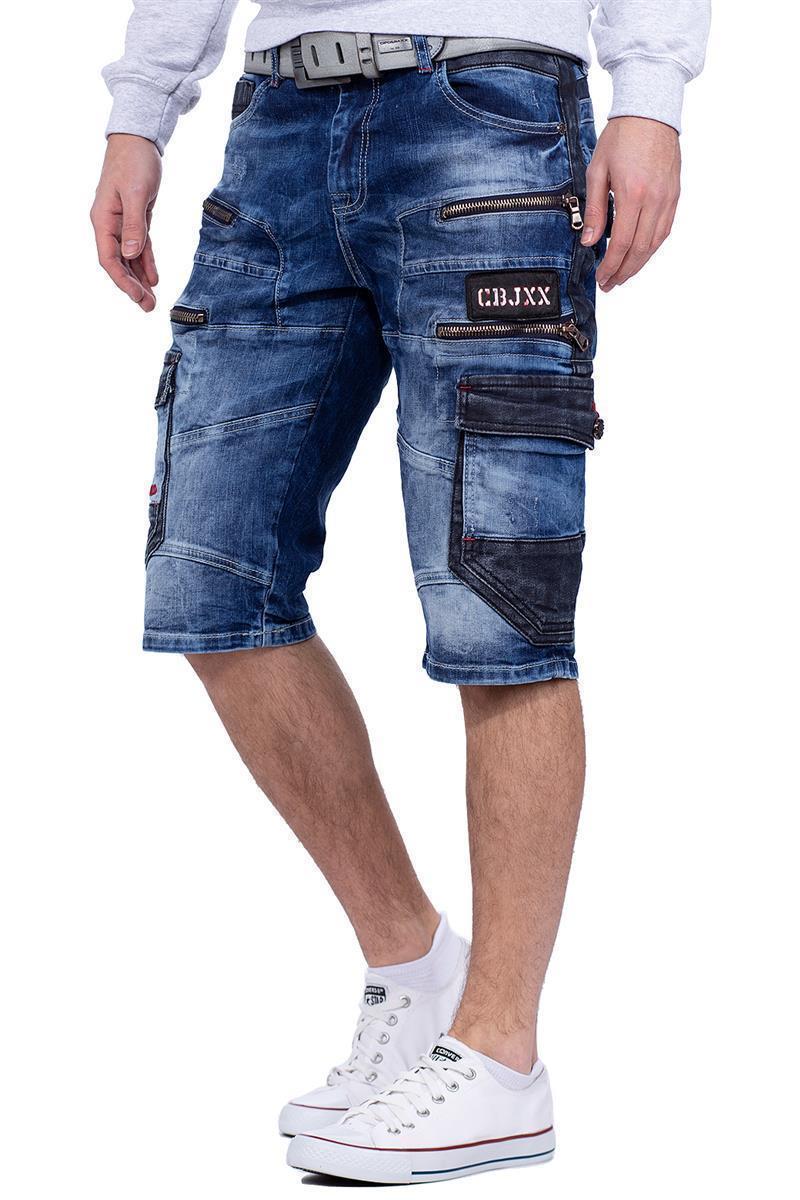Herren Regular Fit Shorts Stonewashed CK234 - Blue
