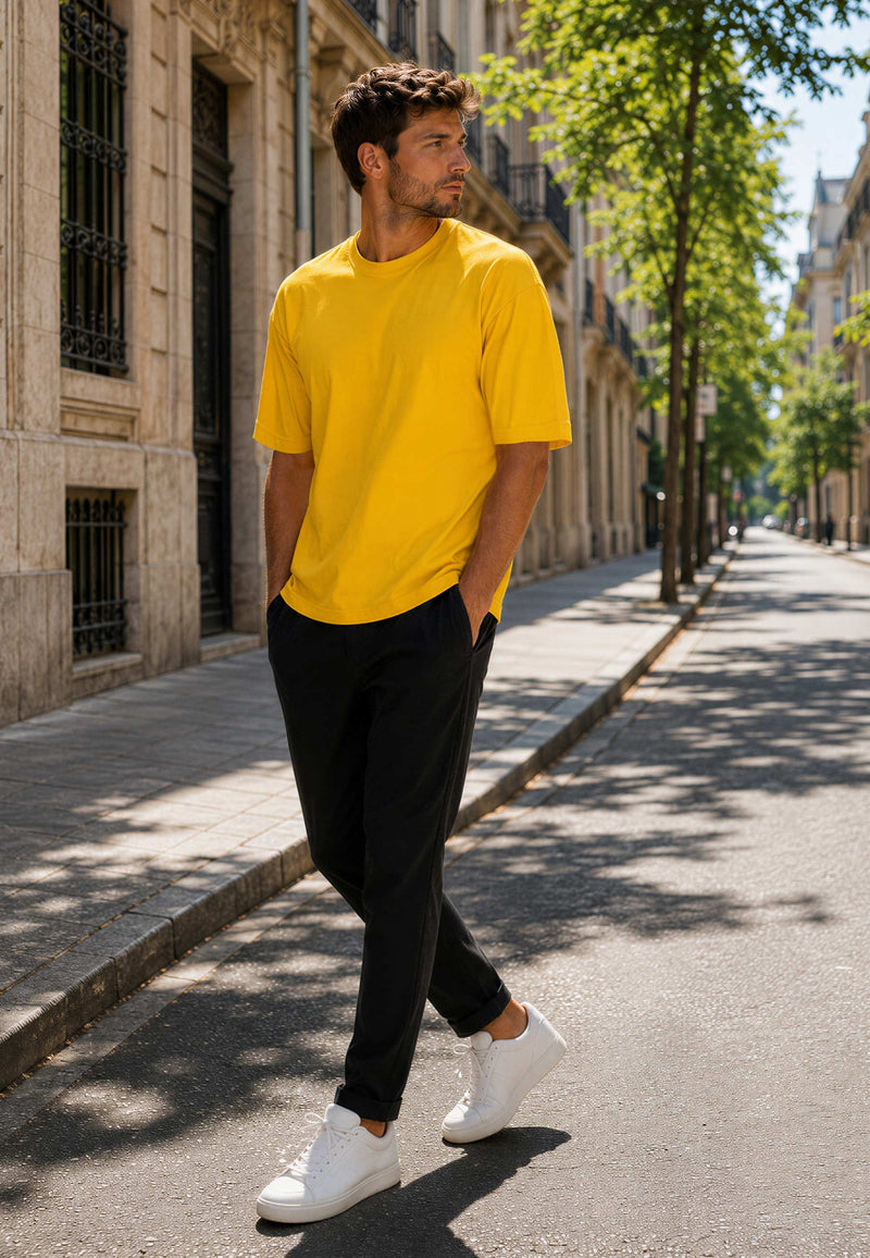Herren Relaxed Fit T-Shirt 24RS058 - Yellow