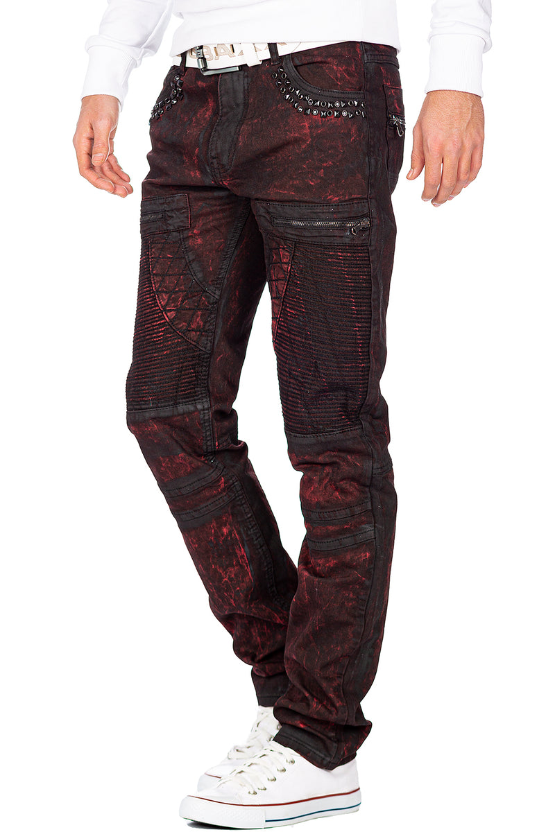 Regular Fit Jeans 2x Reißverschlüsse an den Gesäßtaschen CD581 - Bordeaux
