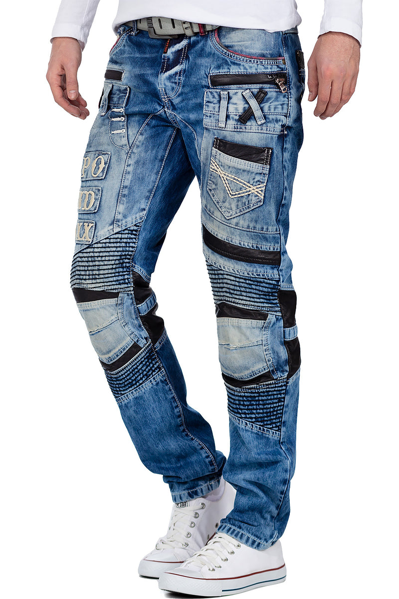 Herren Slim Fit Jeans Stonewashed CD637 - Blue