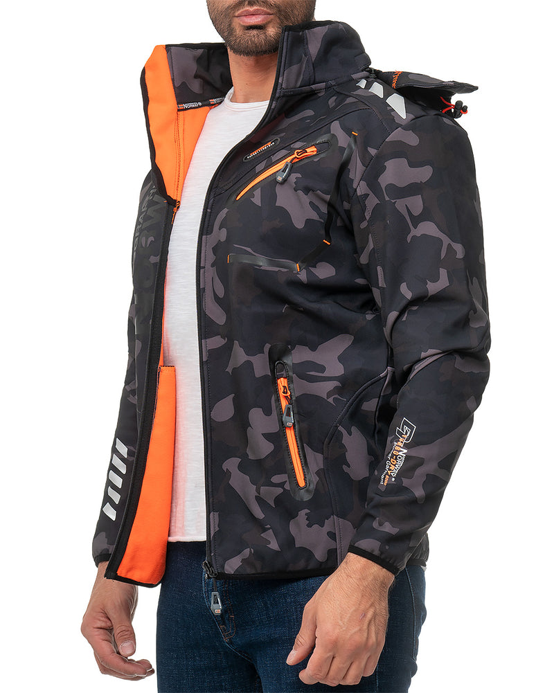 Herren Regular Fit Softshelljacke royaute men - Black-Orange