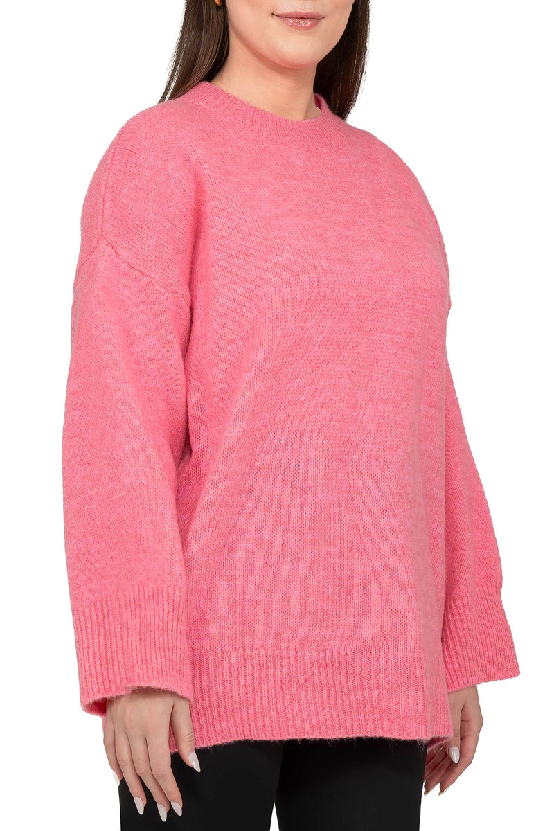 Damen Oversized Strickpullover 25RSW087 - Baby Rosa