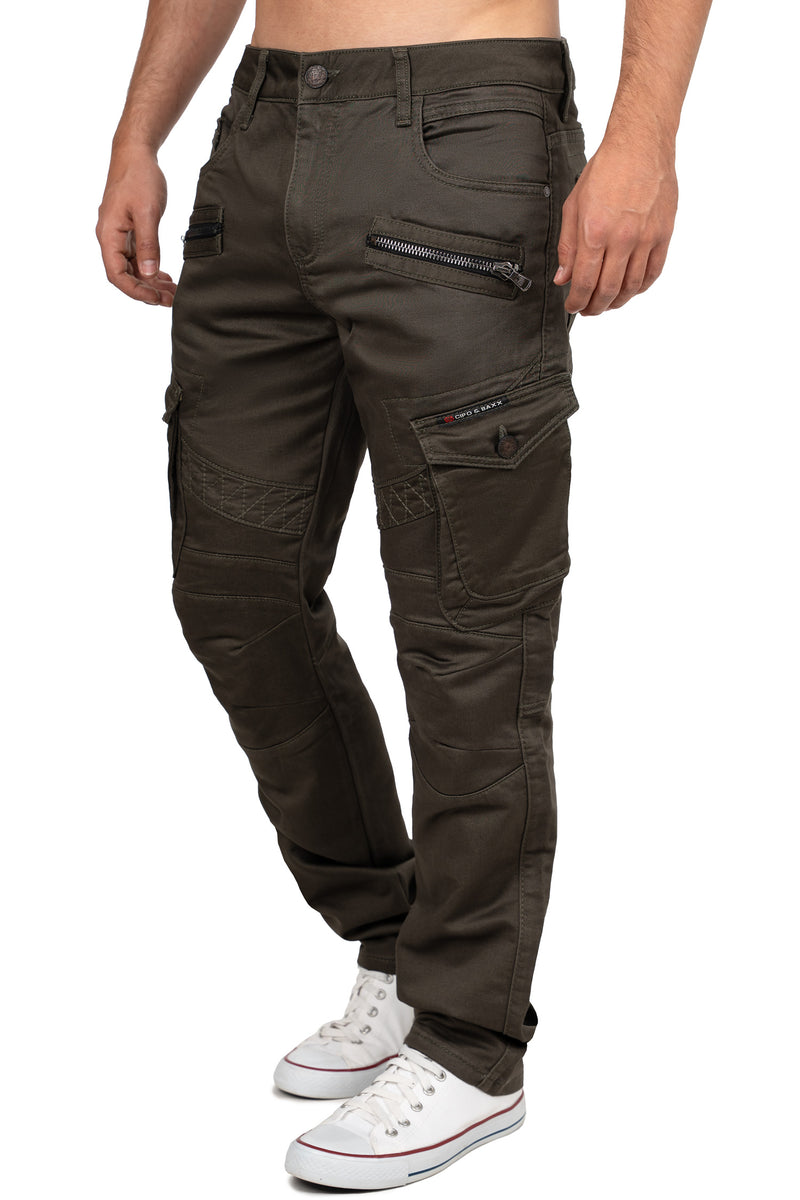 Herren Straight Fit Jeans Mid Waist CD424 - Khaki