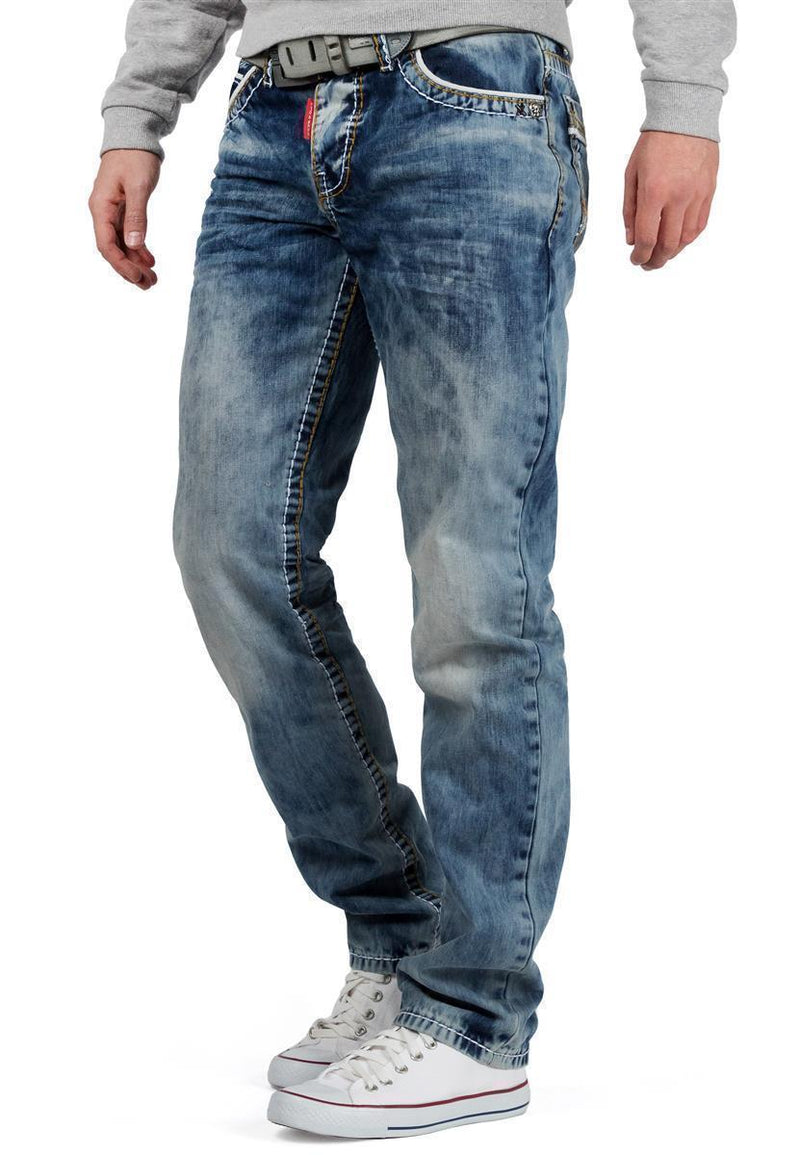 Herren Regular Fit Jeans Stonewashed CD148 - Blue