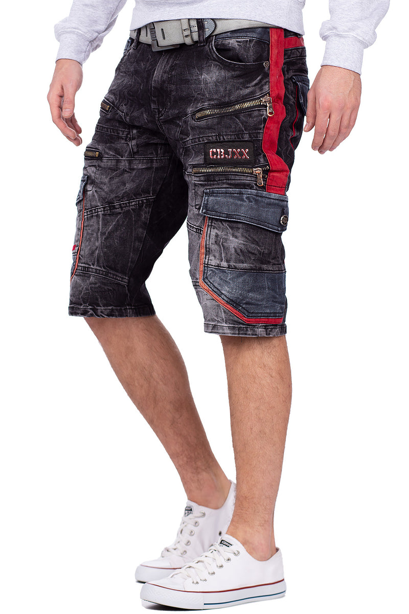 Herren Regular Fit Shorts Stonewashed CK224 - Black