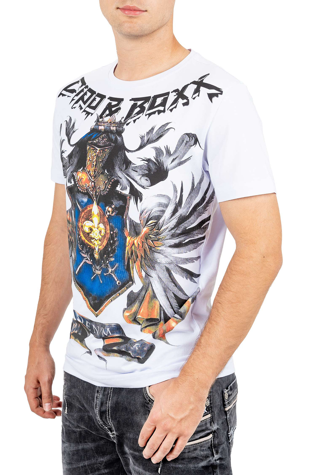 Herren Slim Fit T-Shirt in White – Cipo & Baxx – Ansicht 3
