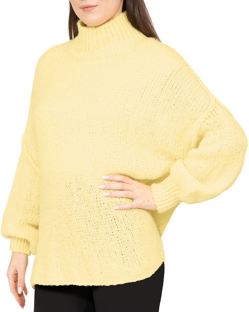 Damen Relaxed Fit Strickpullover 25RSW092 - Yellow
