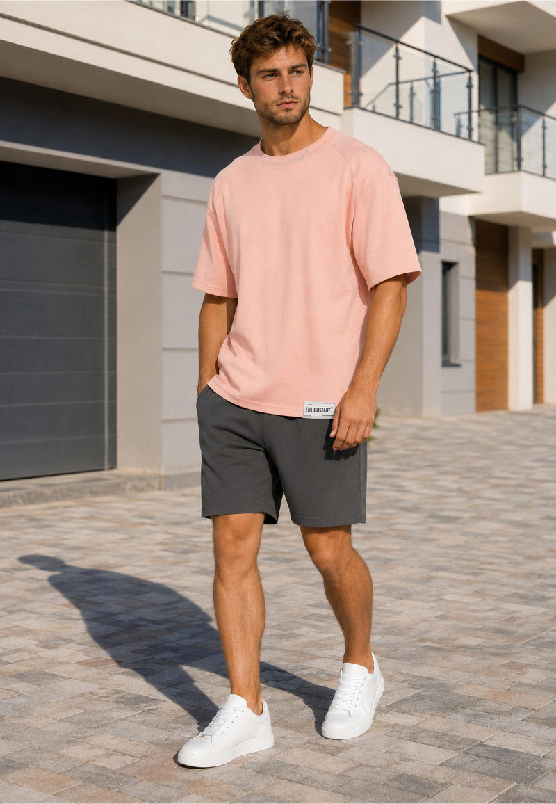 Herren Relaxed Fit T-Shirt 23RS041 - Old Pink