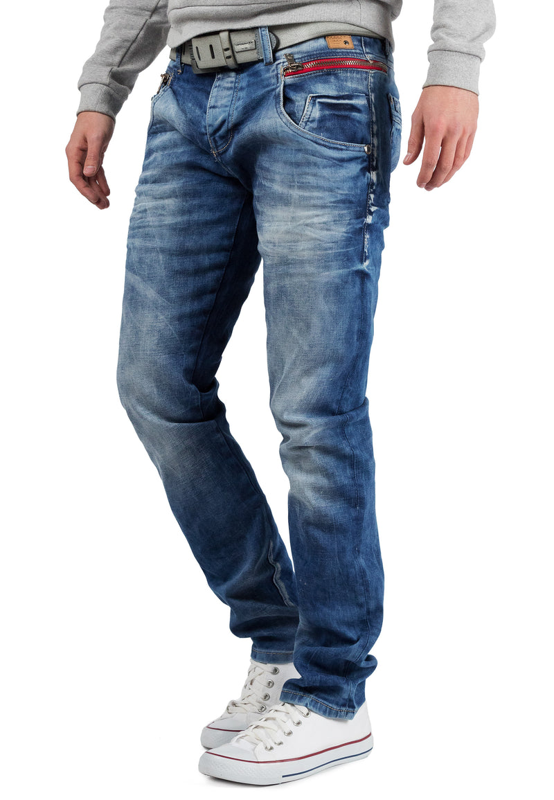 Herren Slim Fit Jeans Stonewashed CD394 - Blue