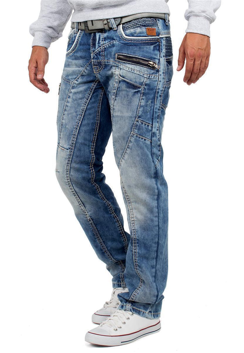 Herren Regular Fit Jeans Stonewashed C1150 - Blue