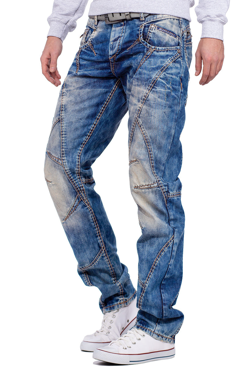 Herren Regular Fit Jeans Stonewashed C0894 - Blue