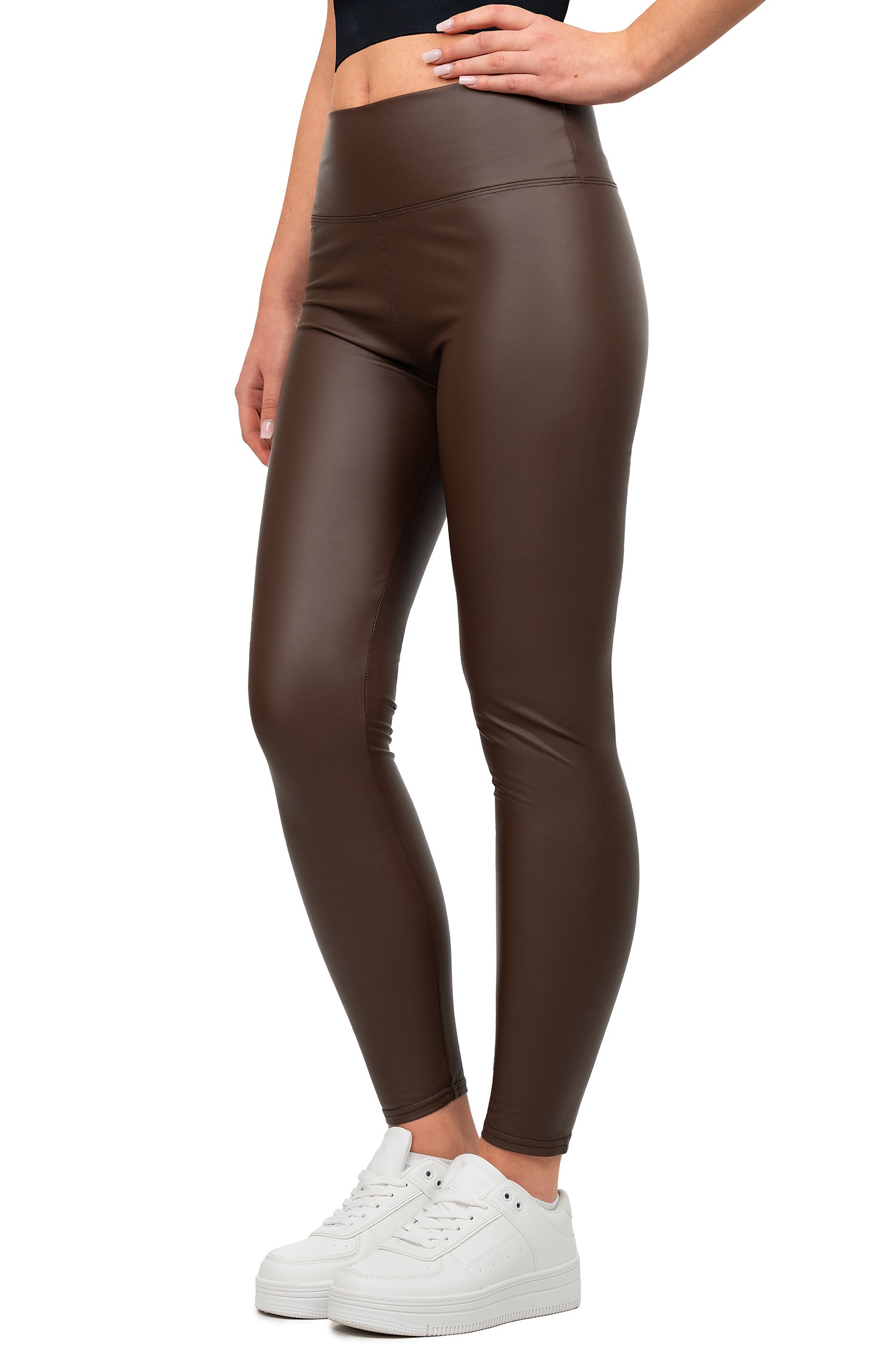 Damen Skinny Fit Hose High Waist 25RSW066 - Dark Brown