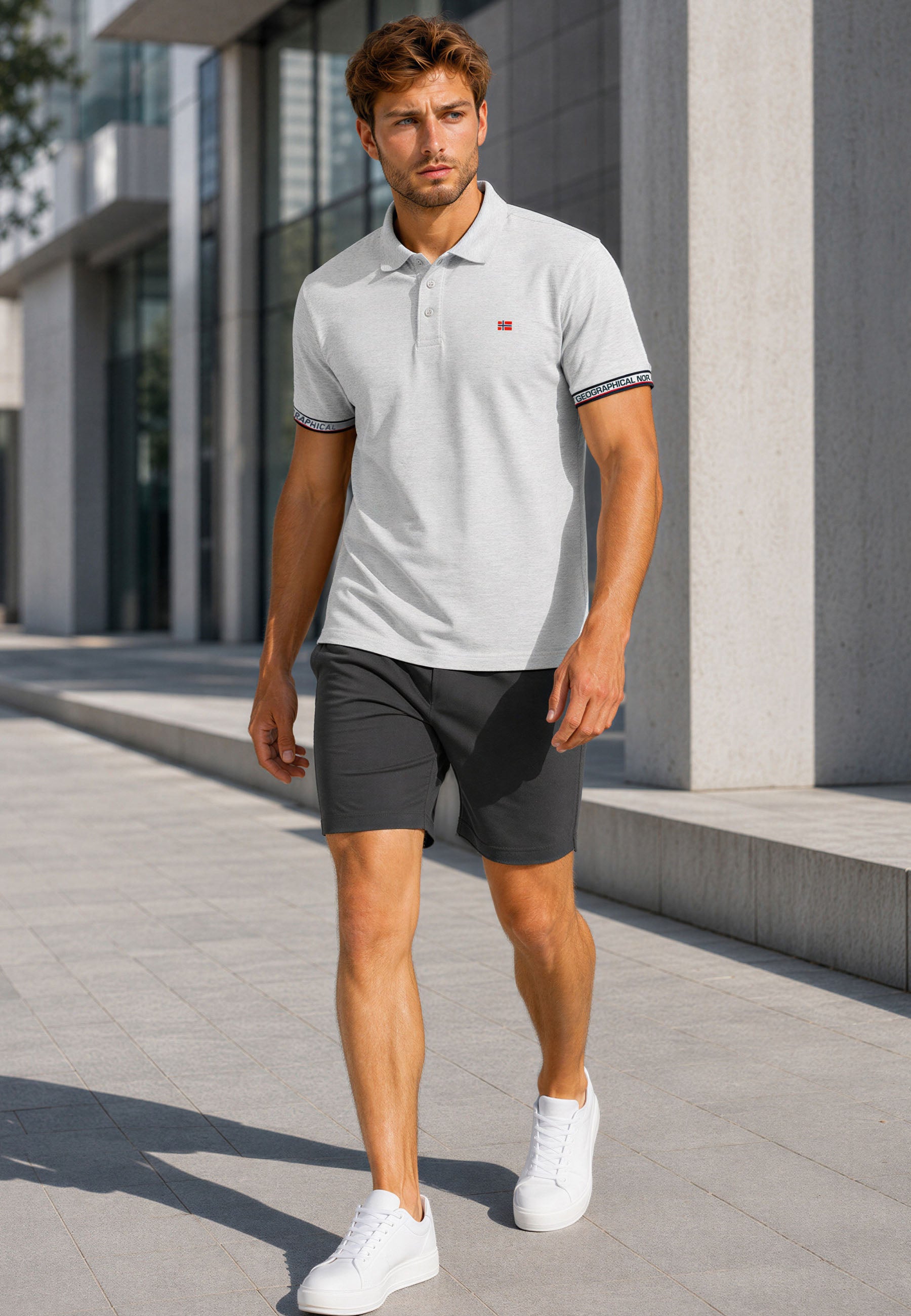Herren Regular Fit Poloshemd koliar men - Blended Grey