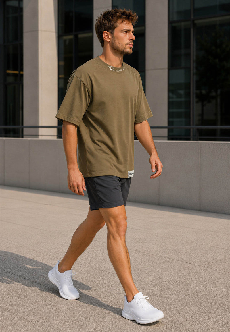 Herren Relaxed Fit T-Shirt 23RS041 - Khaki