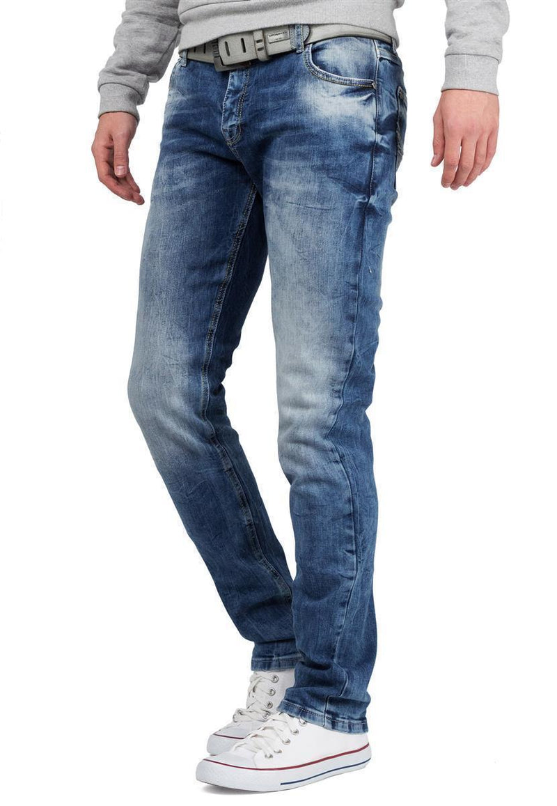 Herren Slim Fit Jeans Stonewashed CD533 - Dark Blue