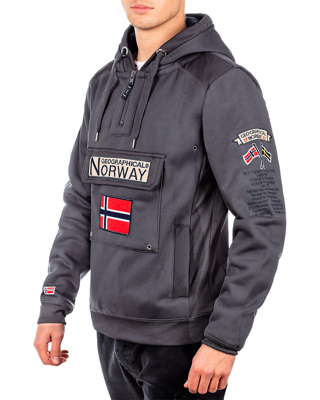 Herren Regular Fit Hoodie gymclass men - Dark Grey