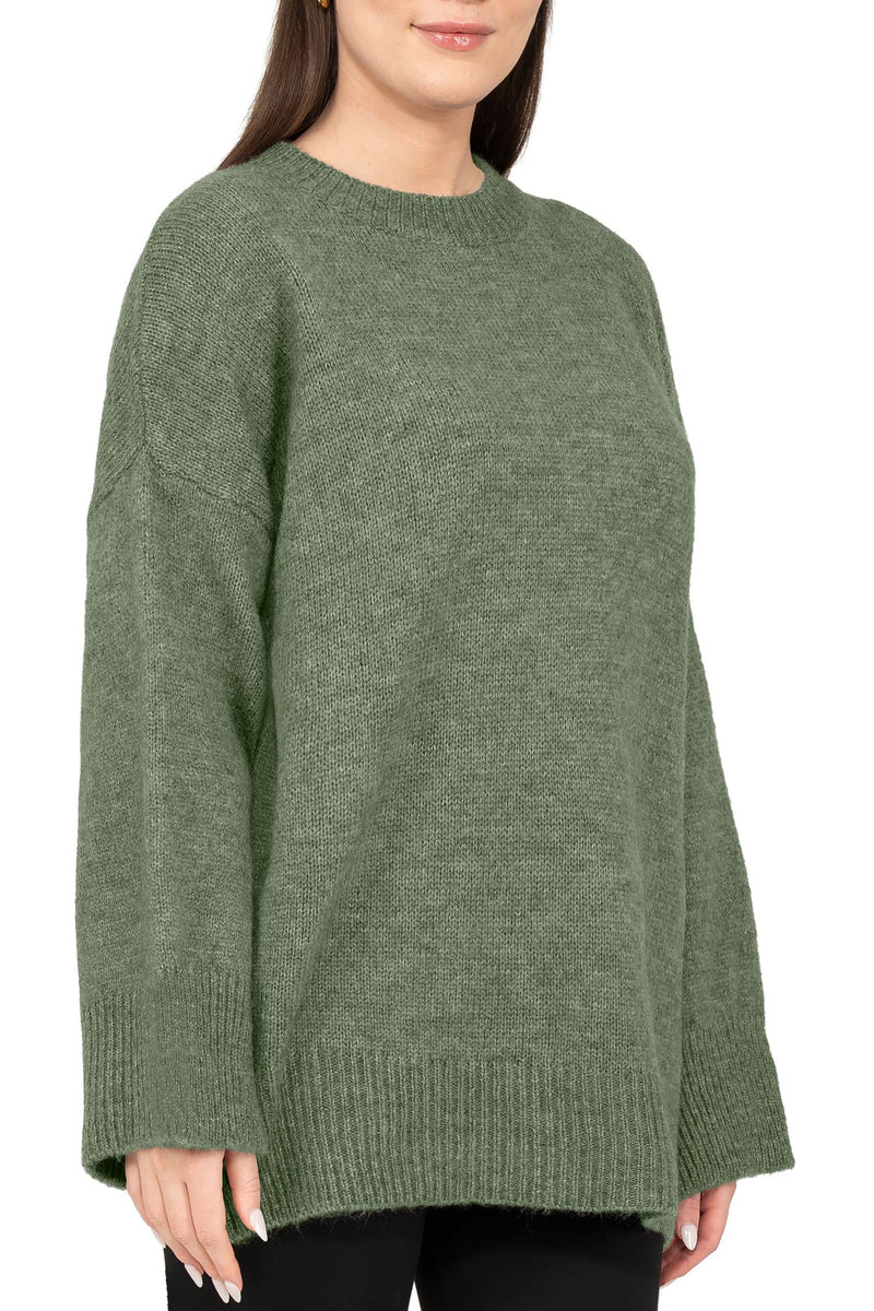 Damen Oversized Strickpullover 25RSW087 - Green