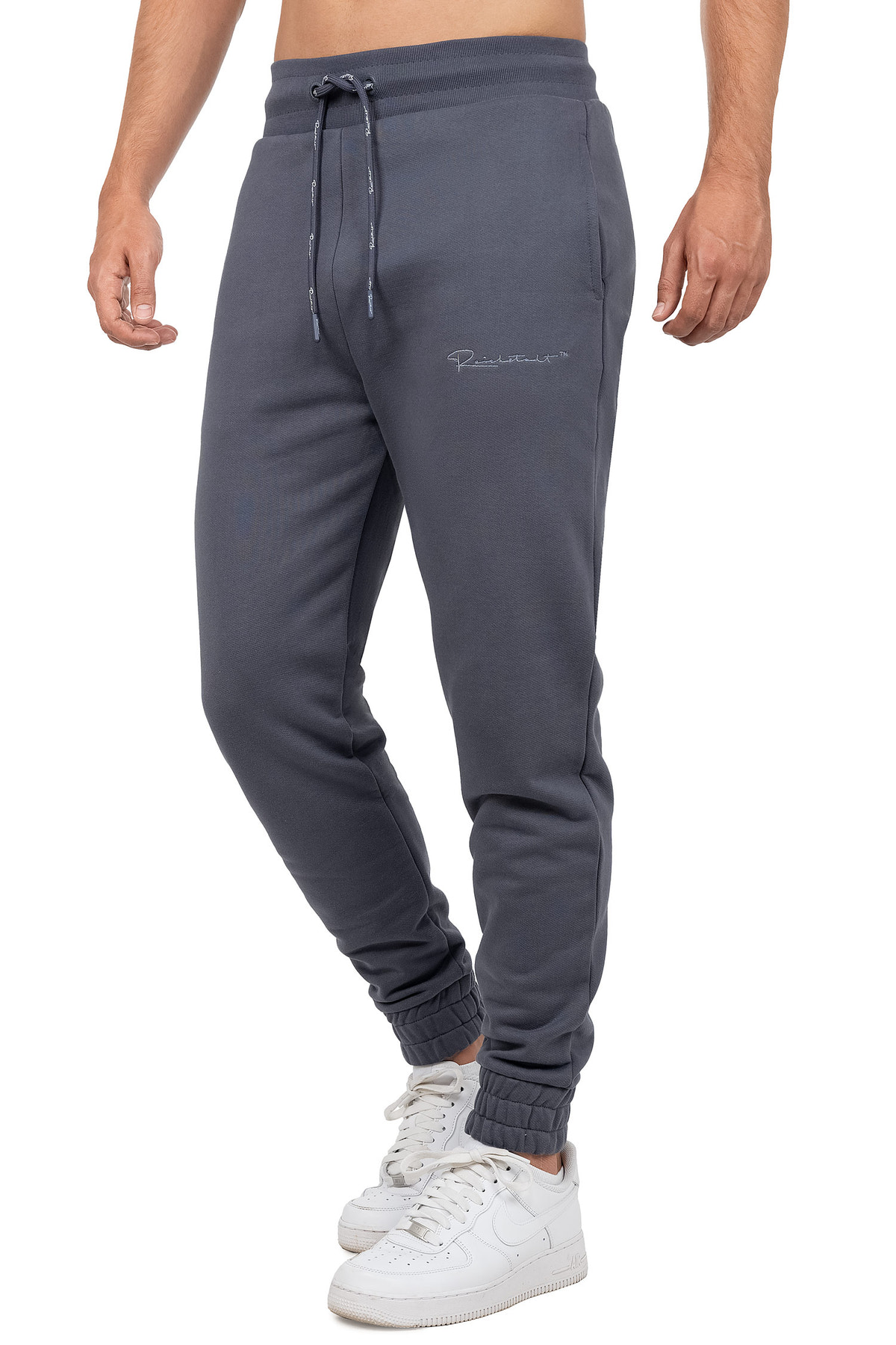 Herren Regular Fit Jogginghose Marken-Stick in Anthracite – Reichstadt – Ansicht 3