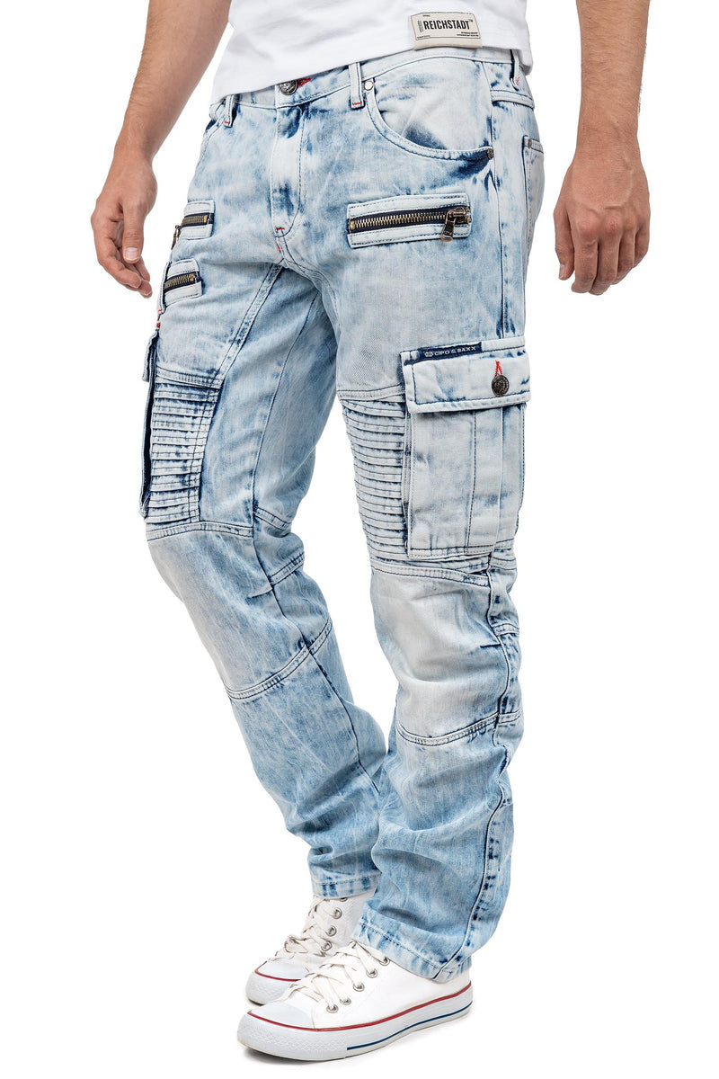 Herren Regular Fit Jeans Stonewashed CD798 - Iceblue