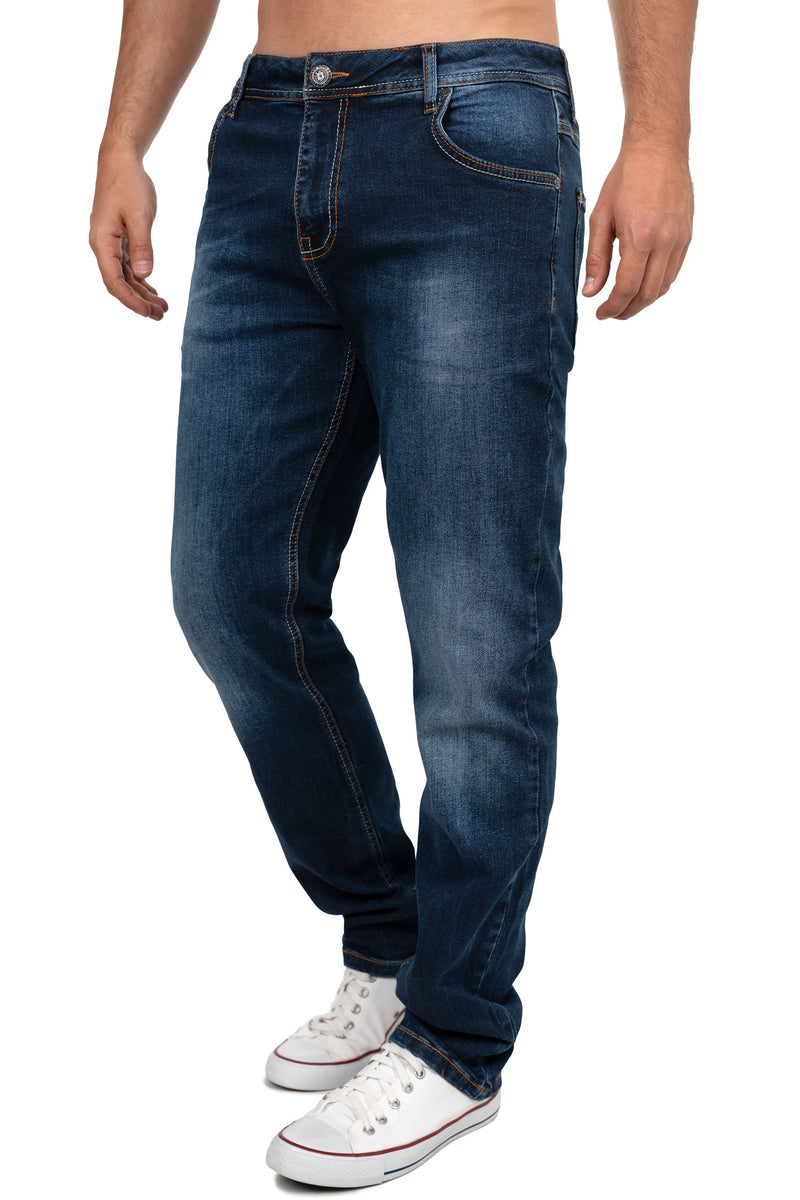 Herren Slim Fit Jeans Stonewashed CD820 - Dark Blue