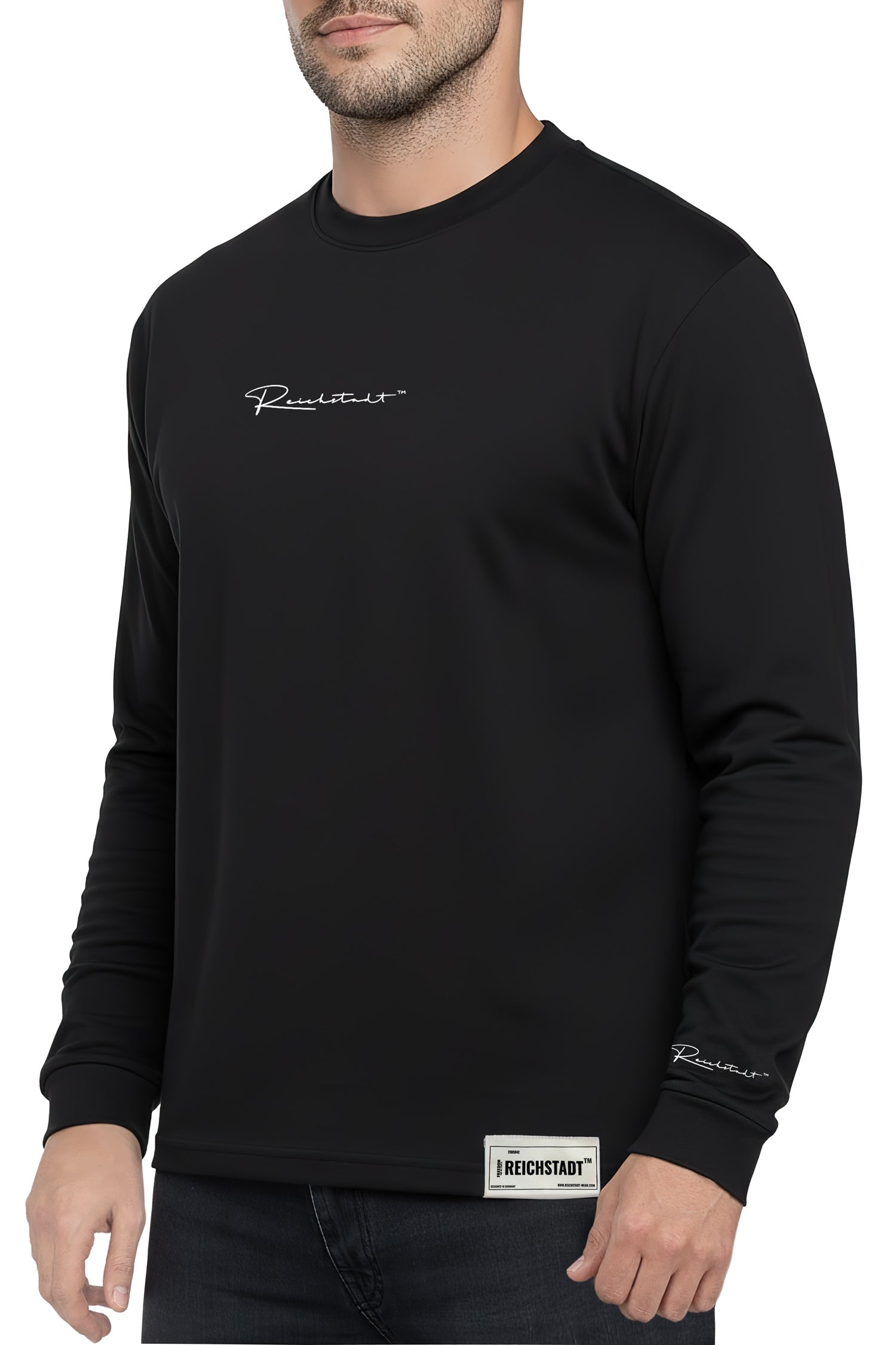 Herren Oversized Langarm Shirt 23RS042 - Black