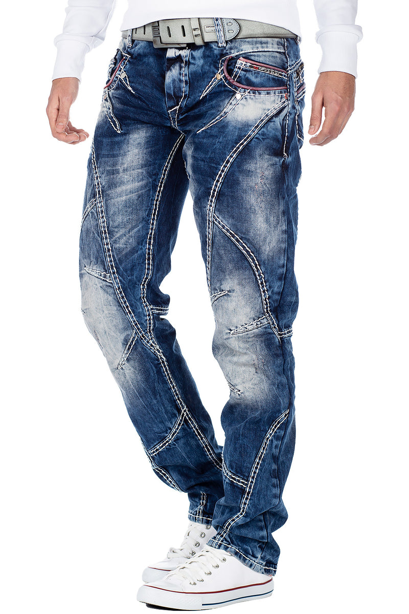 Herren Regular Fit Jeans Stonewashed CD563 - Blue
