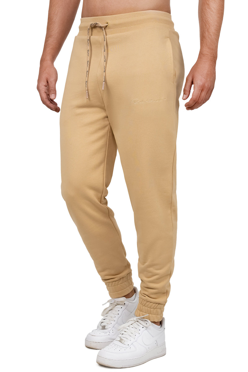 Herren Regular Fit Jogginghose Marken-Stick 23RS035 - Beige