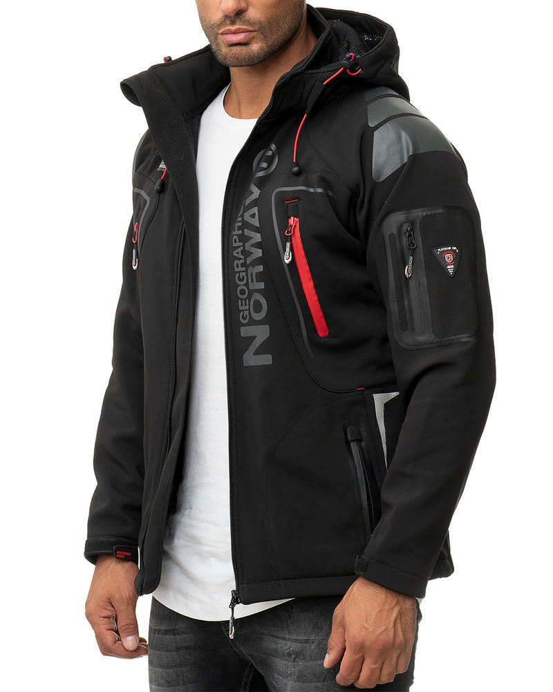 Herren Regular Fit Softshelljacke techno men Black - mehrfarbig