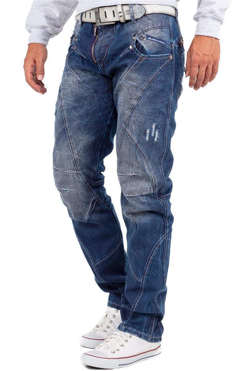 Herren Regular Fit Jeans Stonewashed C0768 - Blue