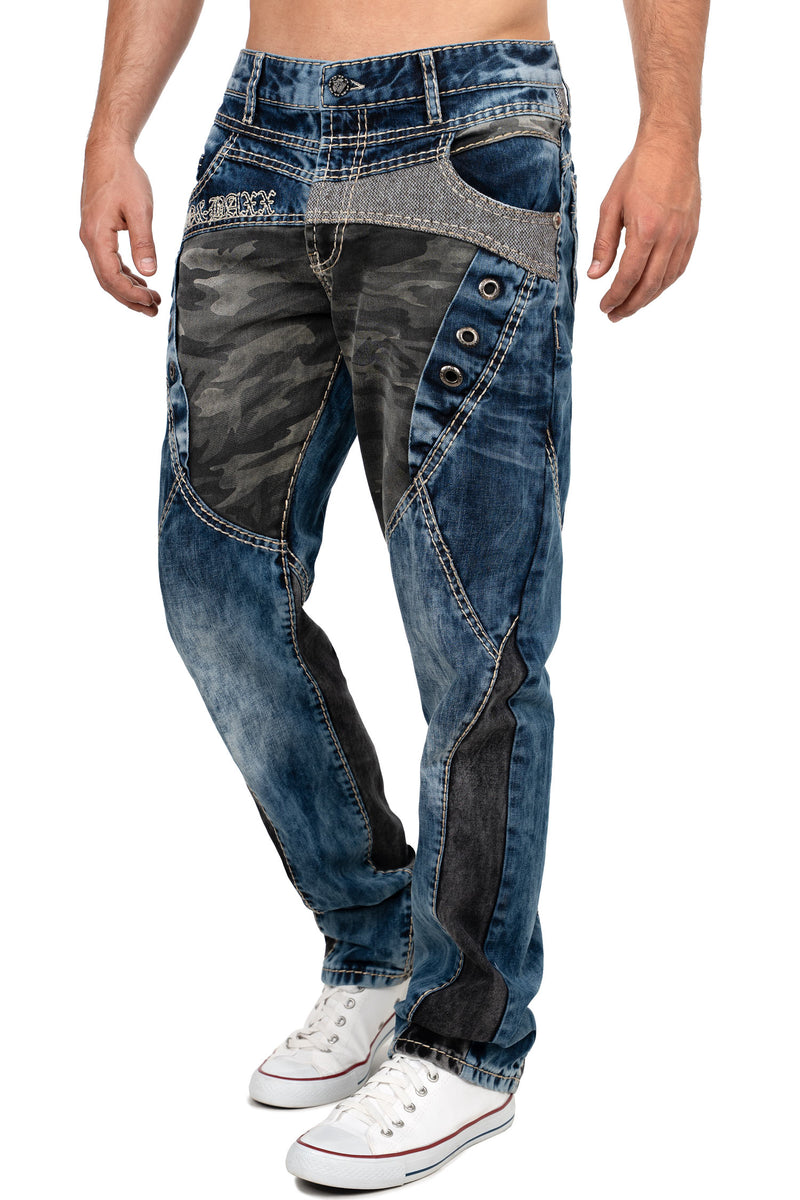 Herren Regular Fit Jeans Stonewashed CD894 - Blue