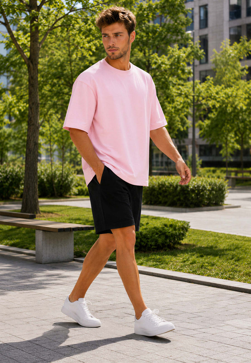 Herren Regular Fit T-Shirt Shoulder Drop 25RS071 - Pink