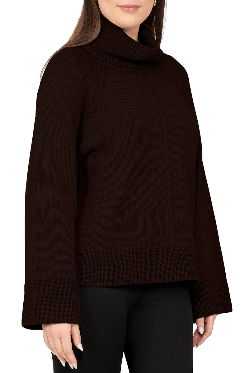 Damen Relaxed Fit Rollkragenpullover 25RSW097 - Brown