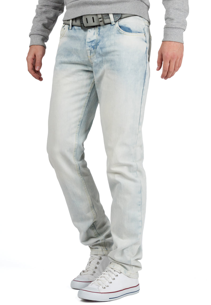 Herren Regular Fit Jeans Stonewashed CD319X - Light Blue