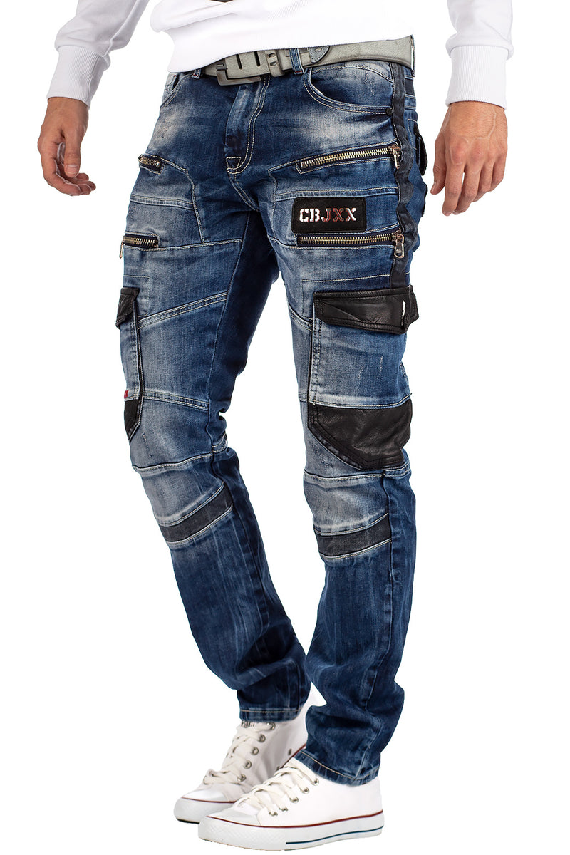 Herren Straight Fit Jeans Stonewashed CD586 - Blue