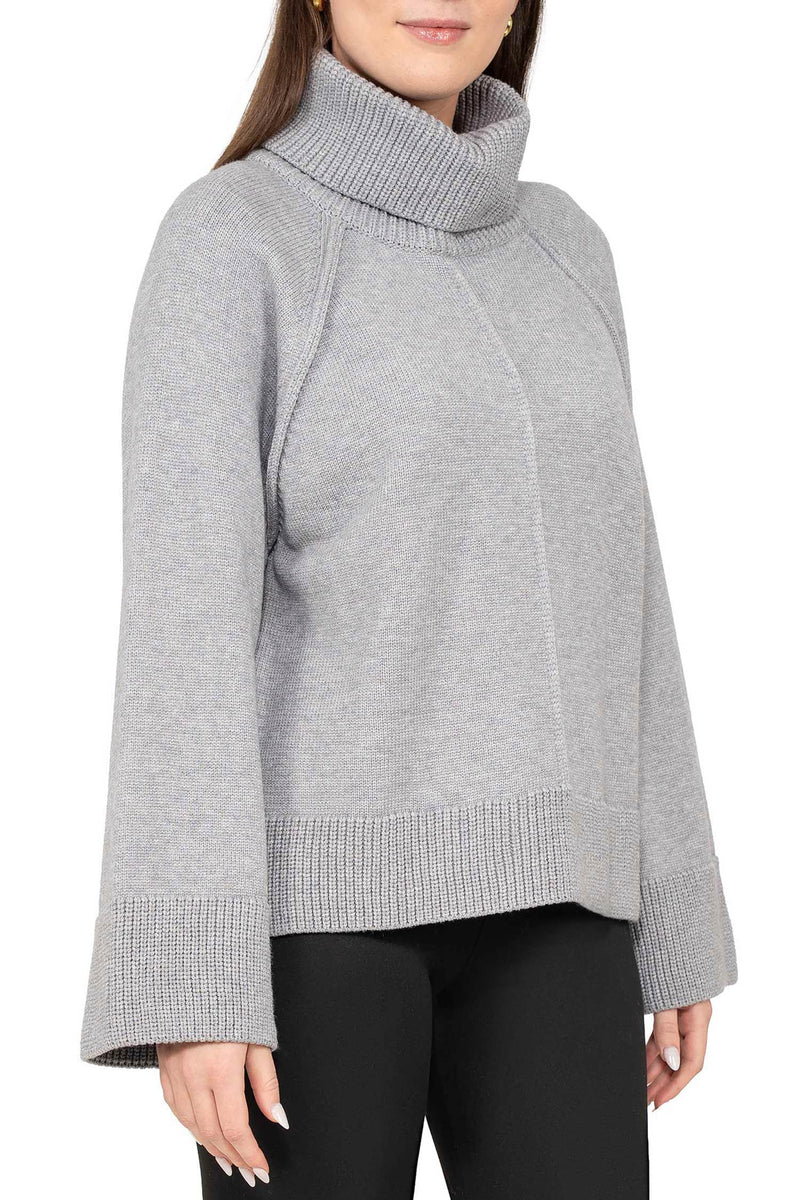 Damen Relaxed Fit Rollkragenpullover 25RSW097 - Grey