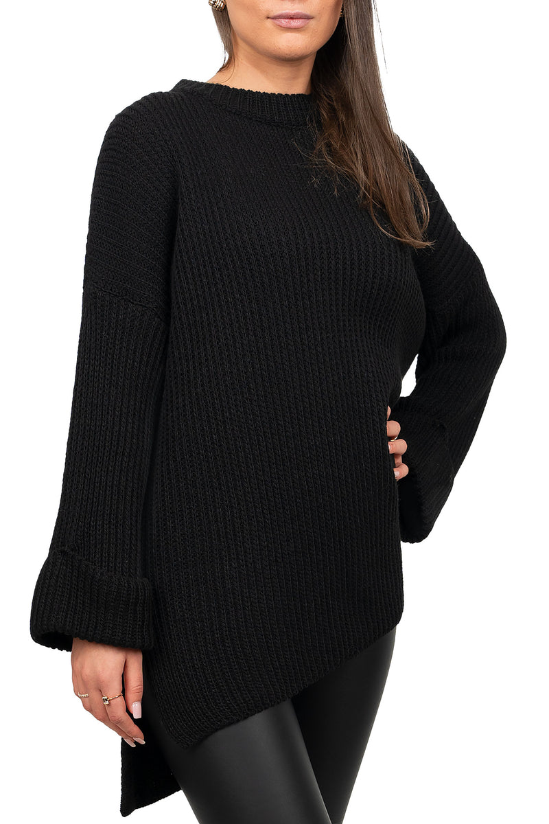 Damen Relaxed Fit Pullover 25RSW067 - Black