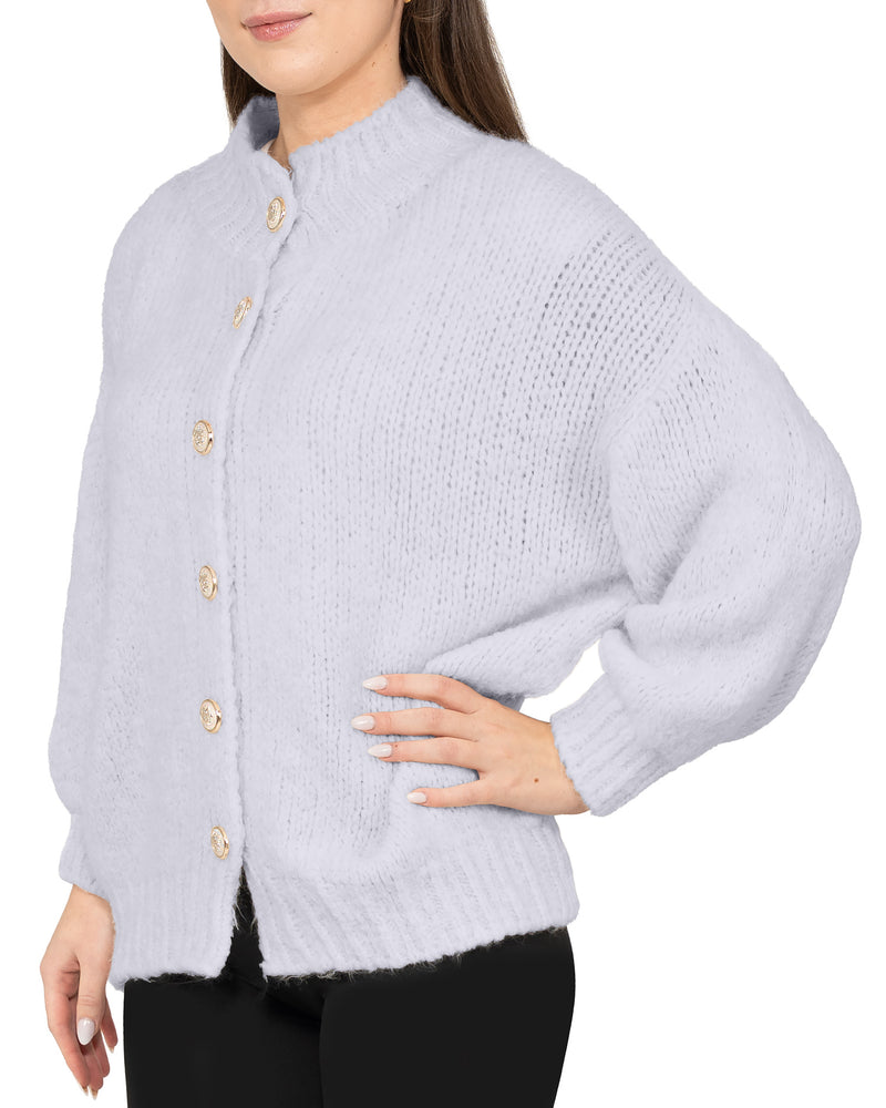 Damen Relaxed Fit Strickjacke 25RSW094 - Purple