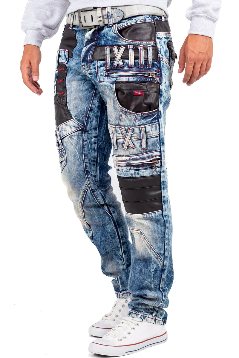 Herren Regular Fit Jeans Stonewashed CD482 - Blue